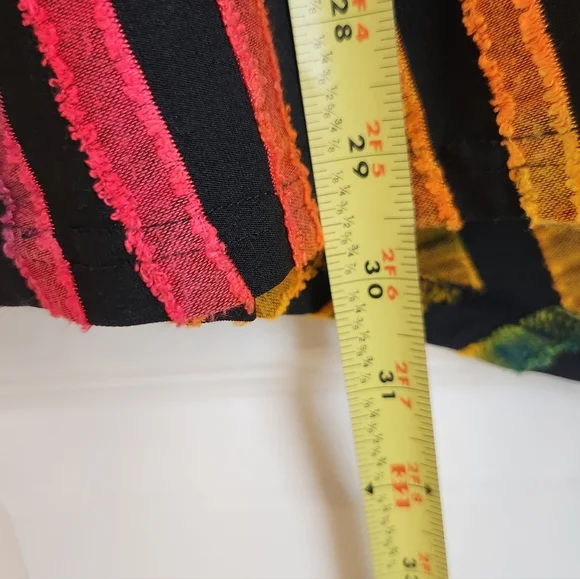 Womens Calessa Long Sleeve Multicolor Rainbow Blouse Zebra Size L Pockets #P837 - Picture 5 of 7